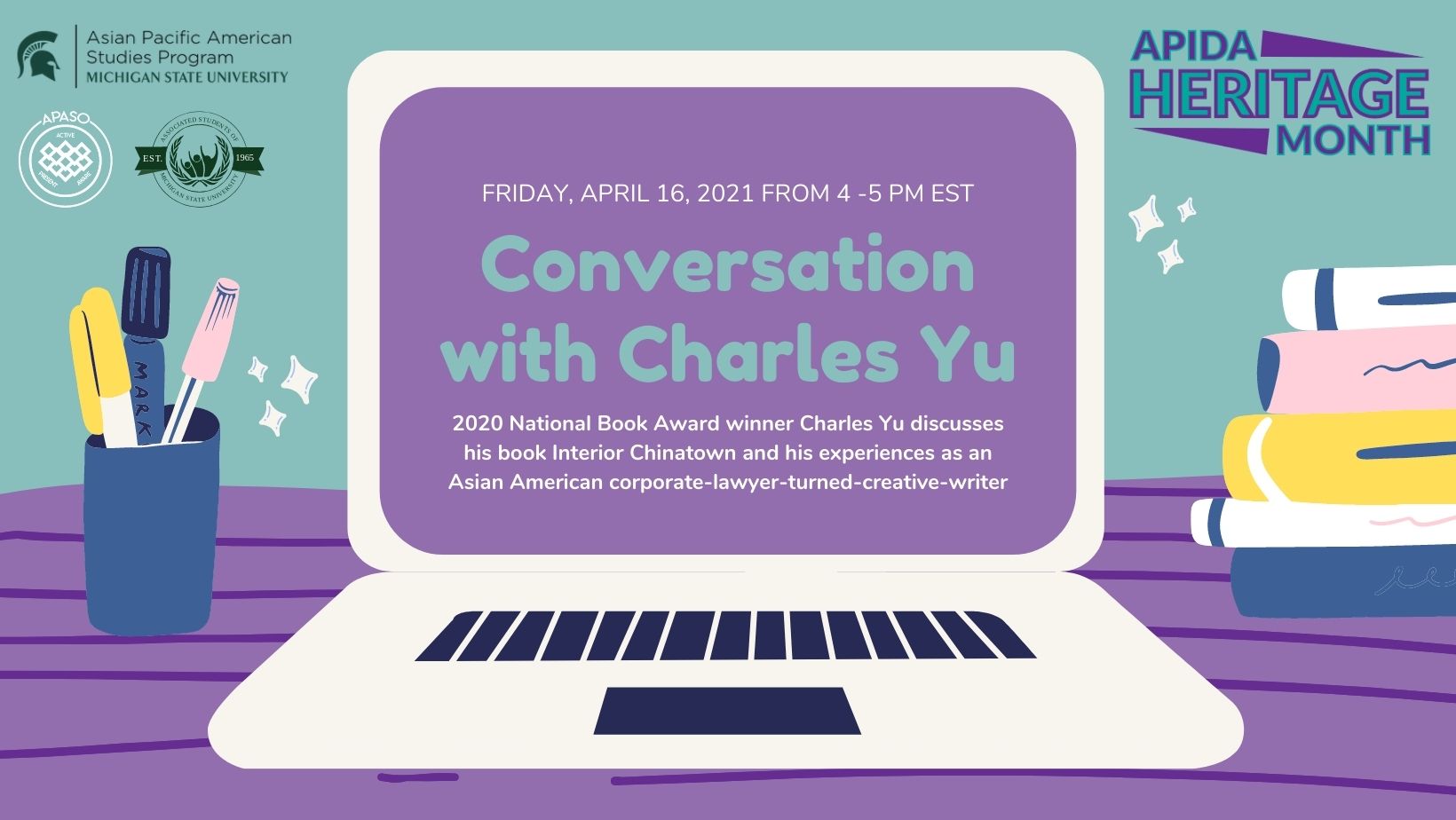 Charles Yu event flyer.